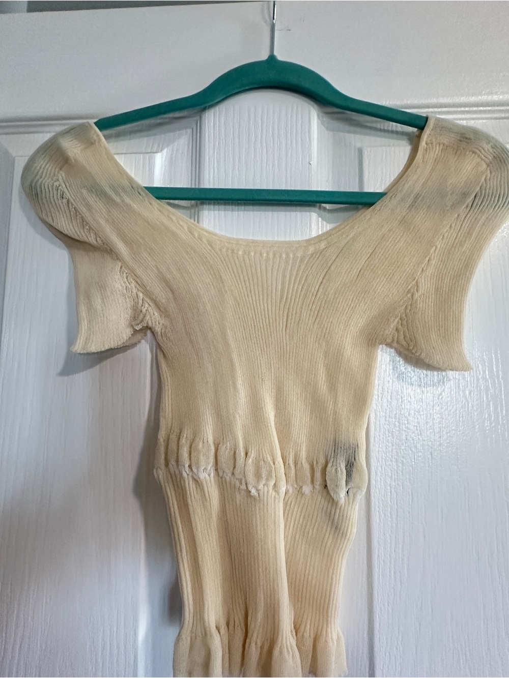 Jacquemus Woman Top Ivory Size 40 Recycled Polyacrylic, Polyamide In Yellow